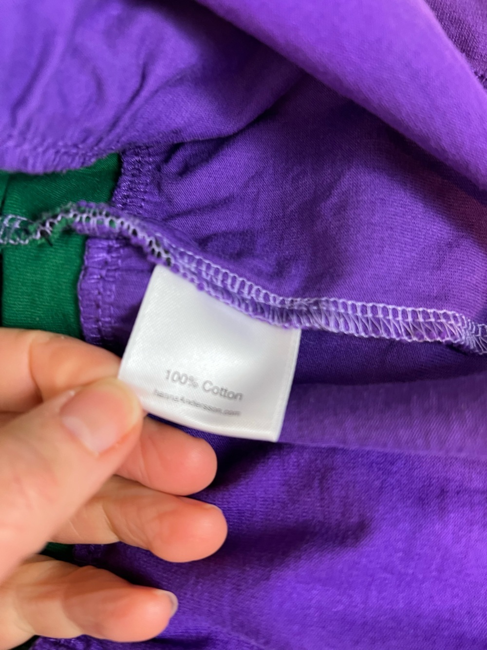Hanna Andersson Girls Colorblock Ruffle Long Sleeve Dress - Purple, Teal, Green - Picture 7 of 12